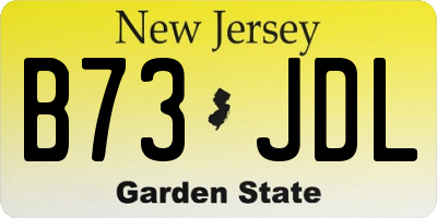 NJ license plate B73JDL