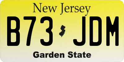 NJ license plate B73JDM