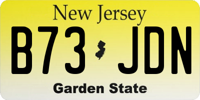 NJ license plate B73JDN