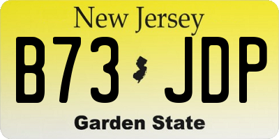 NJ license plate B73JDP