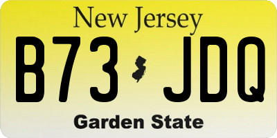 NJ license plate B73JDQ
