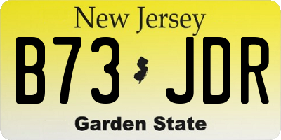NJ license plate B73JDR