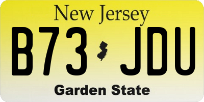 NJ license plate B73JDU