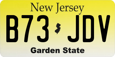 NJ license plate B73JDV