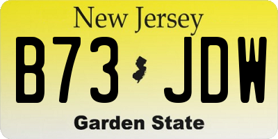 NJ license plate B73JDW