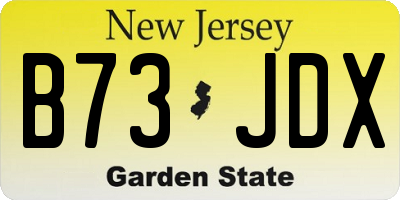 NJ license plate B73JDX