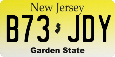 NJ license plate B73JDY