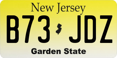 NJ license plate B73JDZ