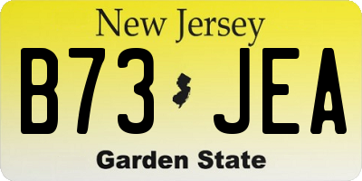 NJ license plate B73JEA