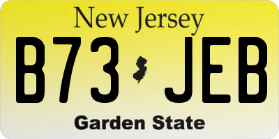 NJ license plate B73JEB