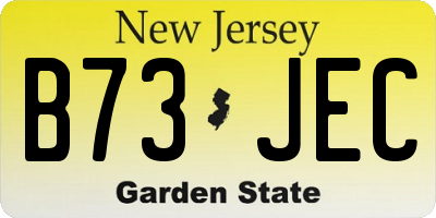 NJ license plate B73JEC