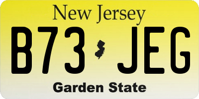 NJ license plate B73JEG