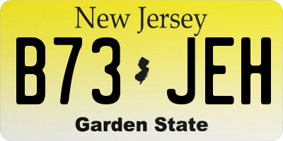 NJ license plate B73JEH