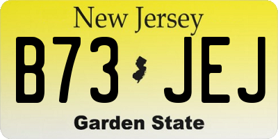 NJ license plate B73JEJ
