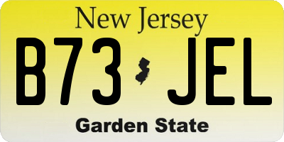 NJ license plate B73JEL