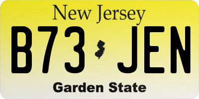 NJ license plate B73JEN