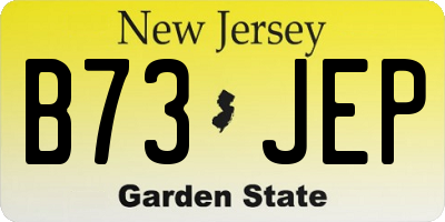NJ license plate B73JEP