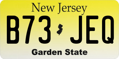 NJ license plate B73JEQ