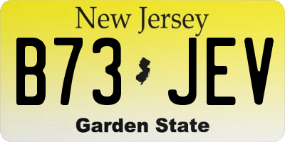 NJ license plate B73JEV