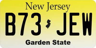 NJ license plate B73JEW