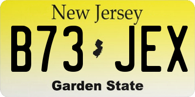 NJ license plate B73JEX