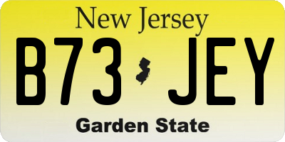 NJ license plate B73JEY