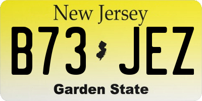 NJ license plate B73JEZ