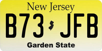 NJ license plate B73JFB