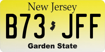 NJ license plate B73JFF
