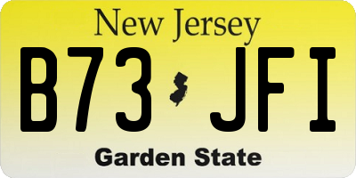 NJ license plate B73JFI