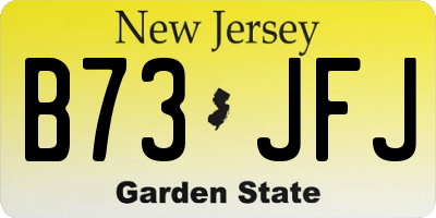 NJ license plate B73JFJ