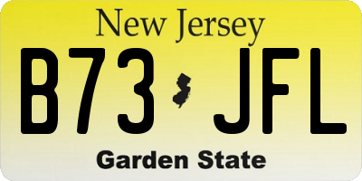 NJ license plate B73JFL