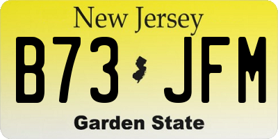 NJ license plate B73JFM