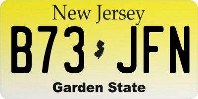 NJ license plate B73JFN