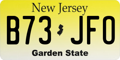 NJ license plate B73JFO