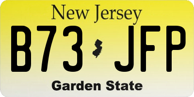 NJ license plate B73JFP