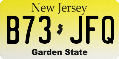 NJ license plate B73JFQ