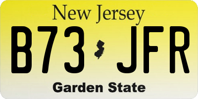 NJ license plate B73JFR