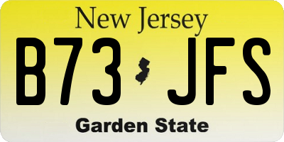 NJ license plate B73JFS