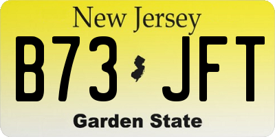 NJ license plate B73JFT