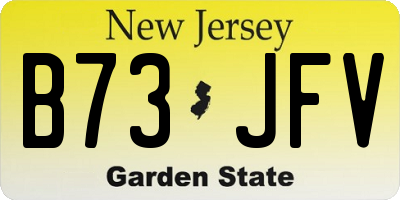 NJ license plate B73JFV