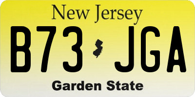 NJ license plate B73JGA
