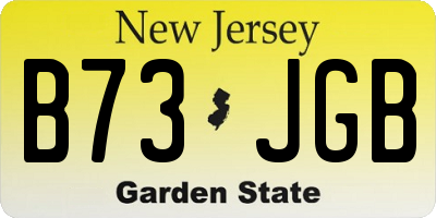 NJ license plate B73JGB