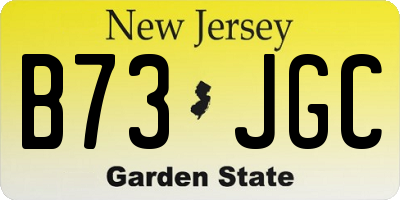 NJ license plate B73JGC