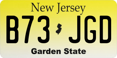 NJ license plate B73JGD