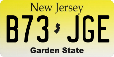 NJ license plate B73JGE