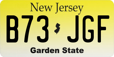 NJ license plate B73JGF