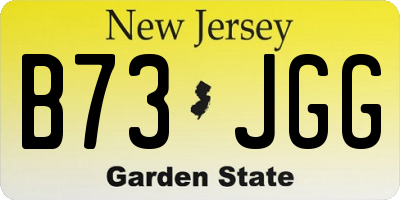 NJ license plate B73JGG
