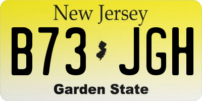 NJ license plate B73JGH