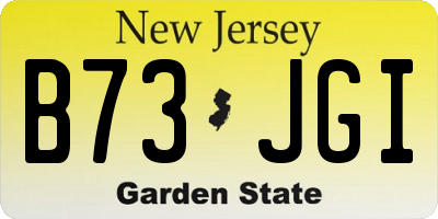 NJ license plate B73JGI
